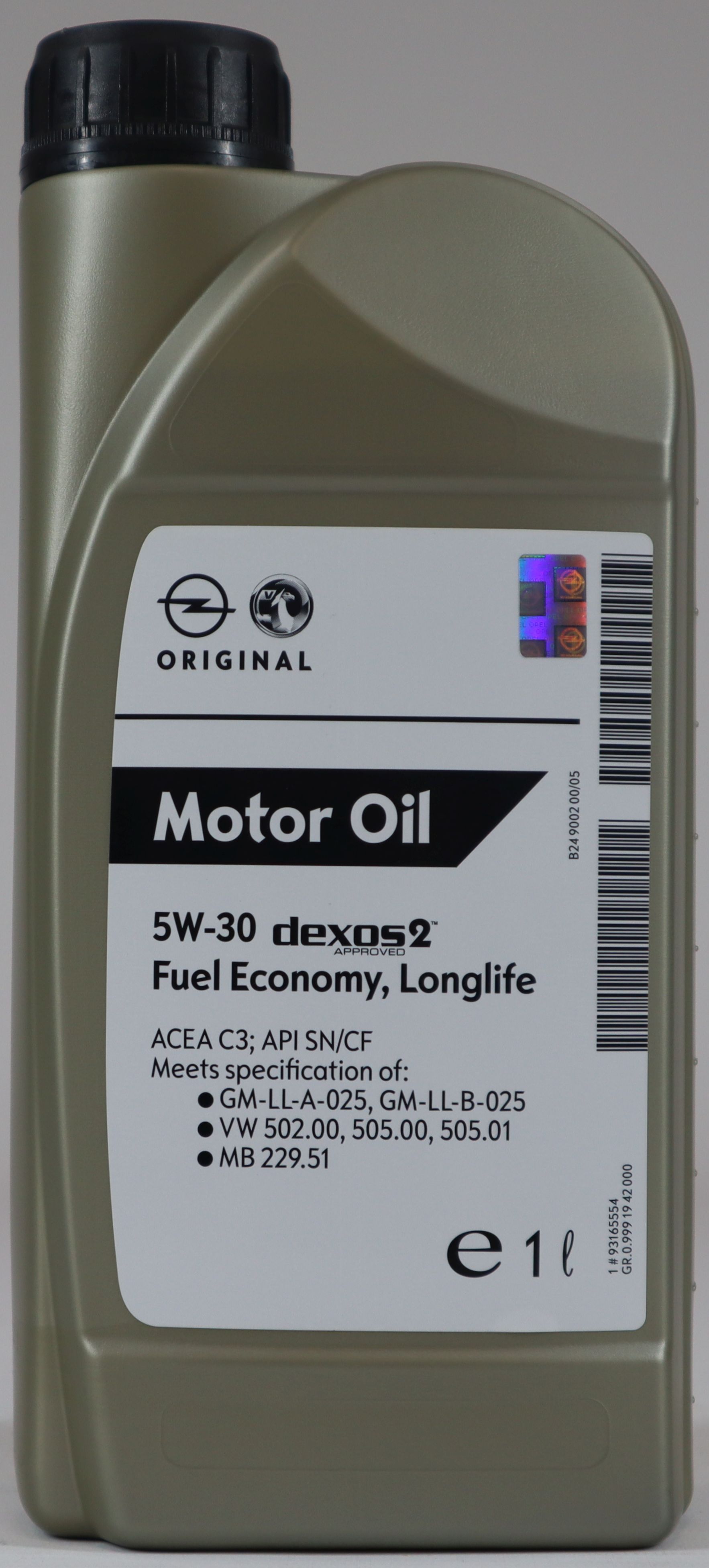 ORİJİNAL OPEL GM DEXOS 2 5W30 1 LİTRE MOTOR YAĞI ( 93165690 )